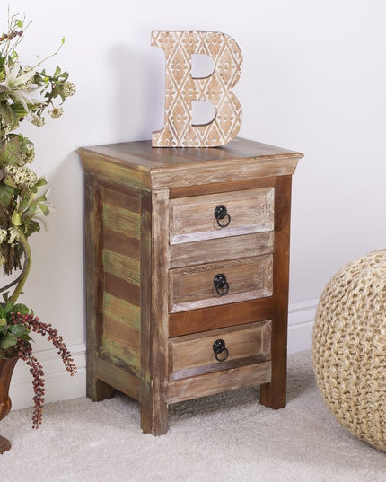 16" Modern Rustic Three Drawer Accent Chest