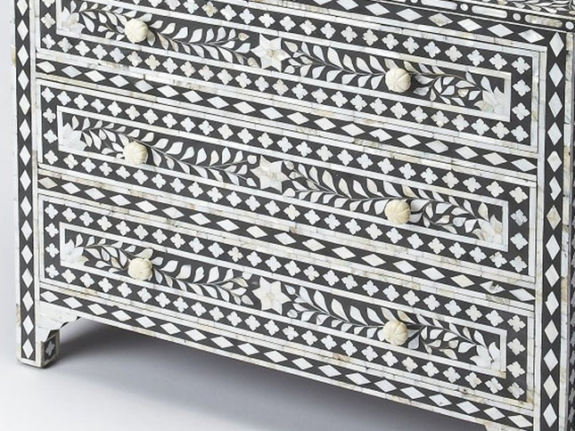 36" Black Manufactured Wood Three Drawer Chest