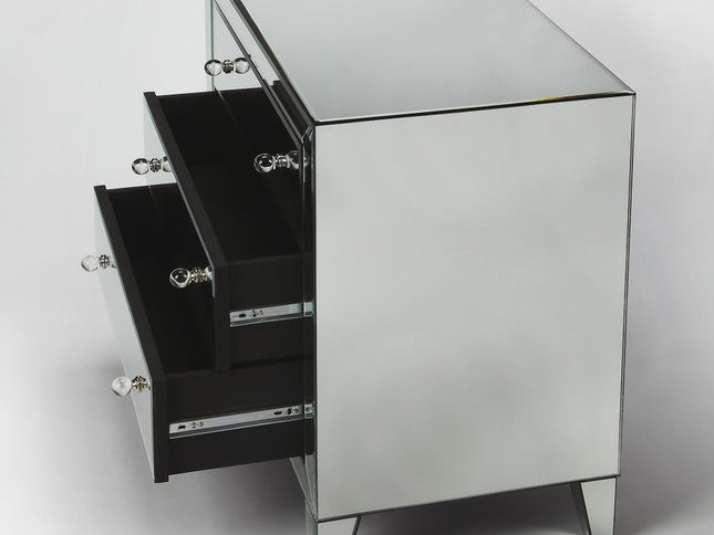 30" Clear Glass Three Drawer Chest