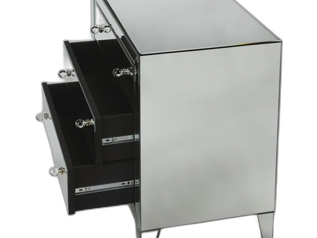 30" Clear Glass Three Drawer Chest