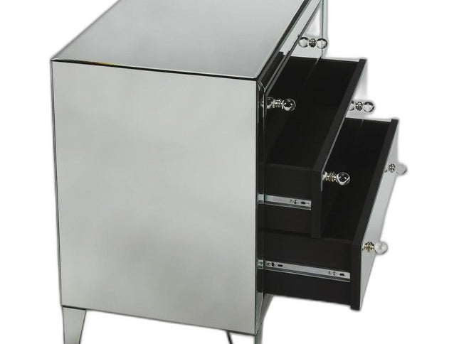 30" Clear Glass Three Drawer Chest