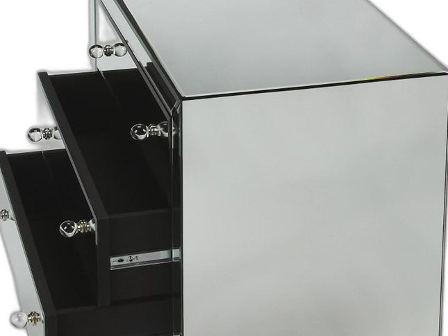 30" Clear Glass Three Drawer Chest