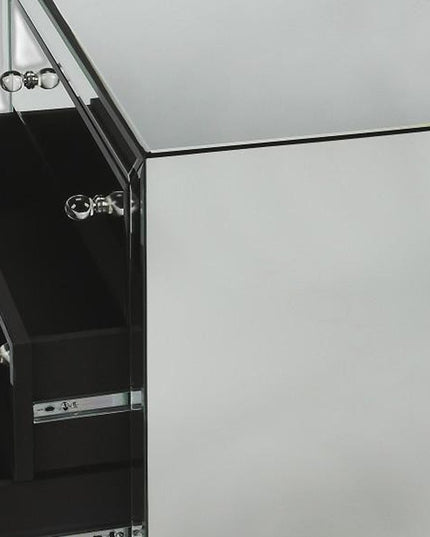 30" Clear Glass Three Drawer Chest