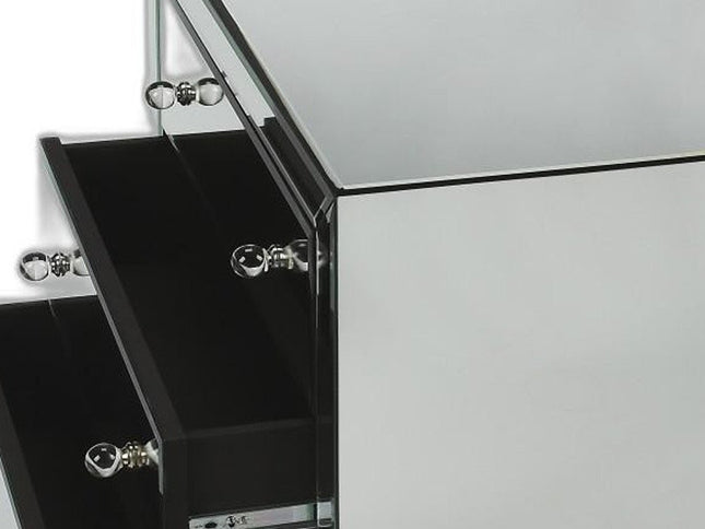 30" Clear Glass Three Drawer Chest