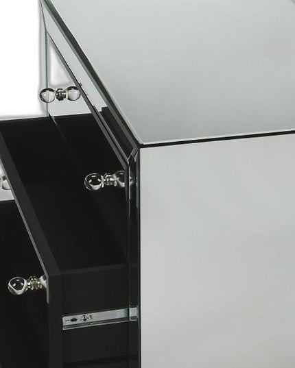 30" Clear Glass Three Drawer Chest