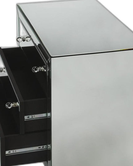 30" Clear Glass Three Drawer Chest