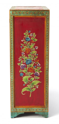 21" Blue and Green Solid Wood Seven Drawer Standard Chest