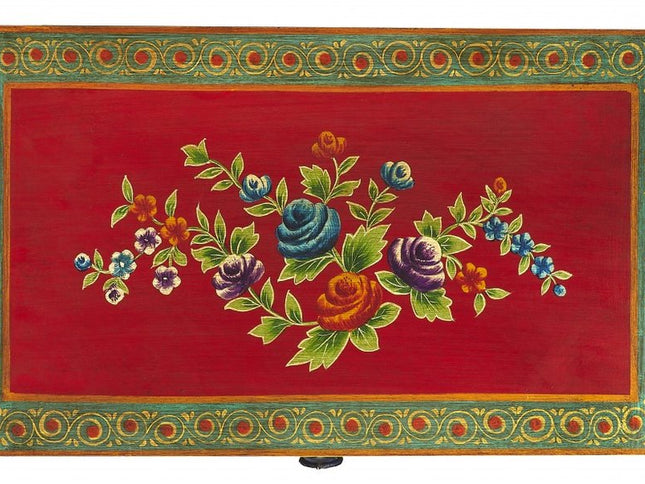 21" Blue and Green Solid Wood Seven Drawer Standard Chest