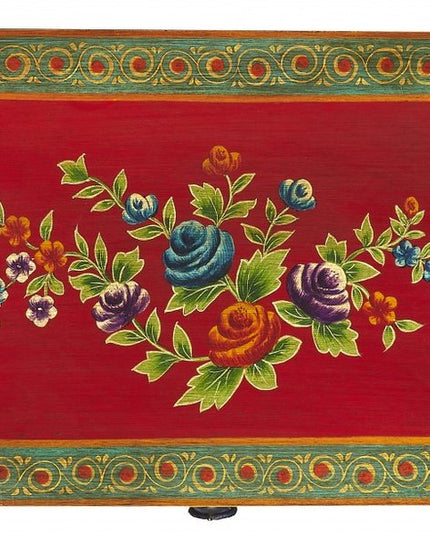 21" Blue and Green Solid Wood Seven Drawer Standard Chest