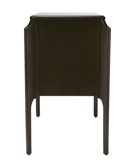 34" Dark Brown Solid Wood Three Drawer Dresser