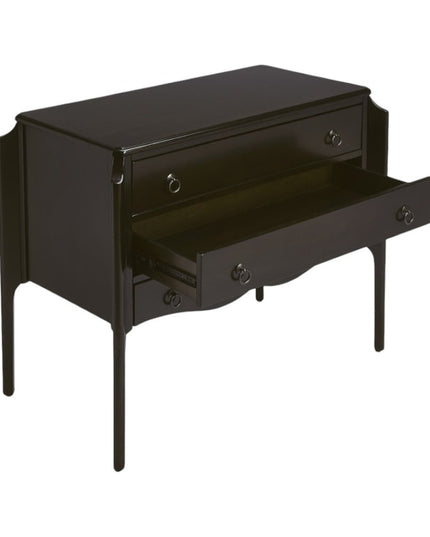 34" Dark Brown Solid Wood Three Drawer Dresser