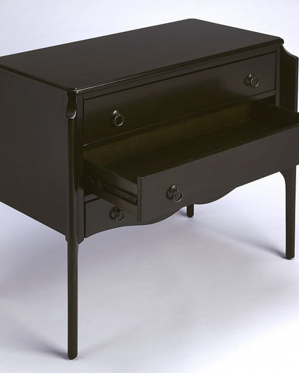 34" Dark Brown Solid Wood Three Drawer Dresser