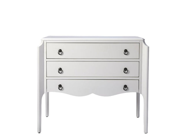 34" White Solid and Manufactured Wood Three Drawer Standard Chest
