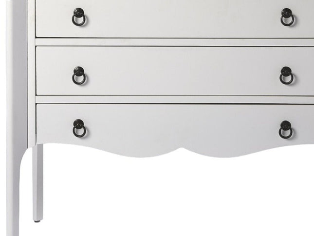 34" White Solid and Manufactured Wood Three Drawer Standard Chest