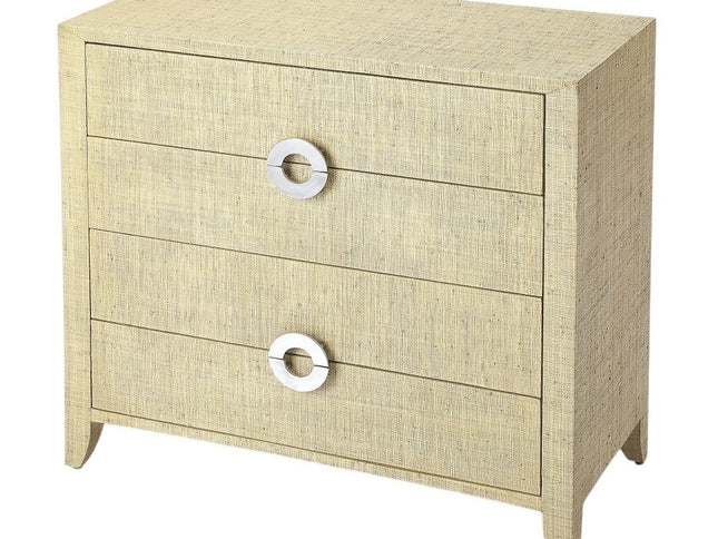 34" Beige Manufactured Wood Four Drawer Chest
