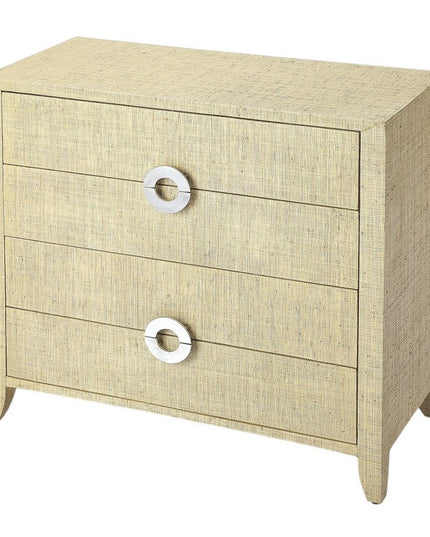 34" Beige Manufactured Wood Four Drawer Chest