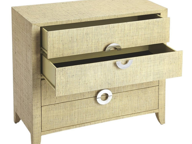 34" Beige Manufactured Wood Four Drawer Chest