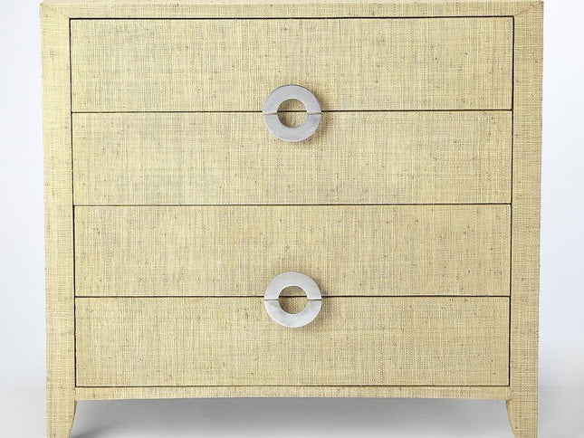 34" Beige Manufactured Wood Four Drawer Chest