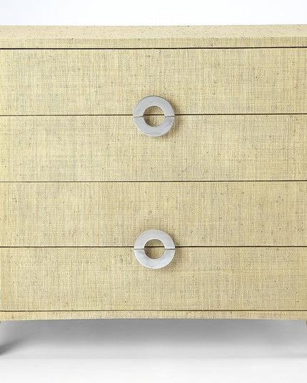 34" Beige Manufactured Wood Four Drawer Chest