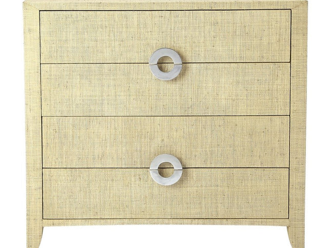 34" Beige Manufactured Wood Four Drawer Chest