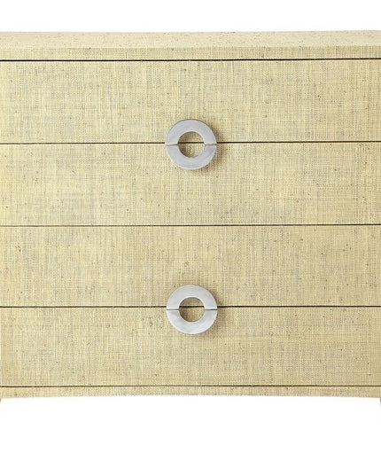 34" Beige Manufactured Wood Four Drawer Chest