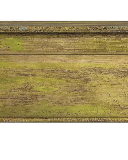 33" Brown and Green Wood Distressed Coffee Table
