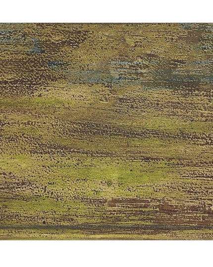 33" Brown and Green Wood Distressed Coffee Table