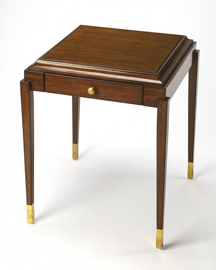 23" Brown Wood Square Coffee Table With Drawer