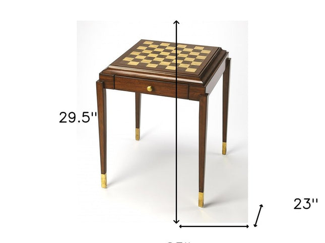 23" Brown Wood Square Coffee Table With Drawer