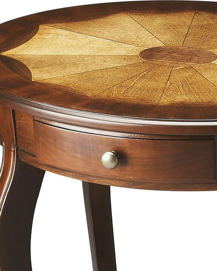 25" Brown Wood Oval Coffee Table With Drawer And Shelf