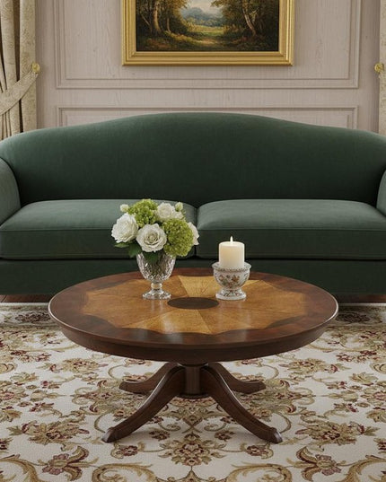 25" Brown Wood Oval Coffee Table With Drawer And Shelf