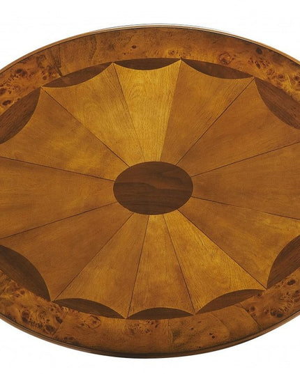 25" Brown Wood Oval Coffee Table With Drawer And Shelf