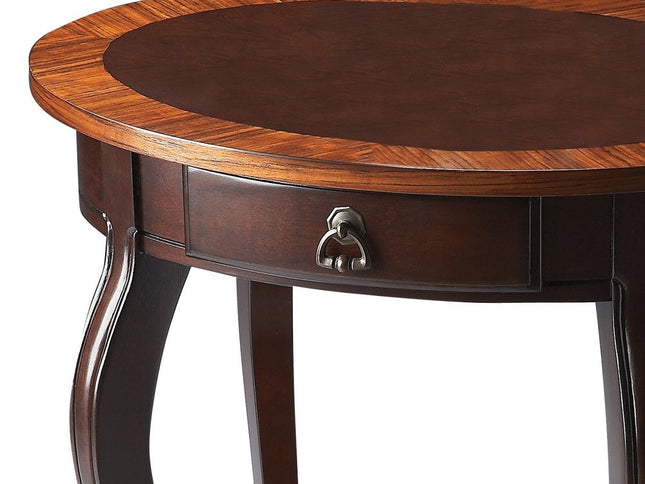 25" Brown Wood Oval Coffee Table With Drawer And Shelf