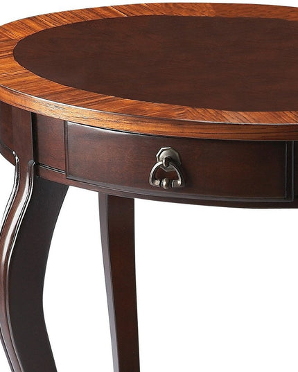 25" Brown Wood Oval Coffee Table With Drawer And Shelf