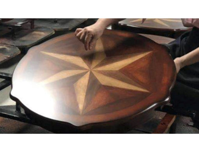 28" Brown Wood Round Coffee Table With Shelf