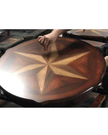 28" Brown Wood Round Coffee Table With Shelf