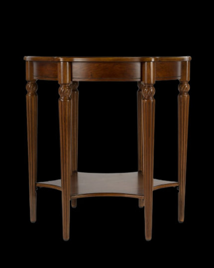 28" Brown Wood Round Coffee Table With Shelf