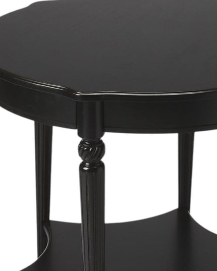 28" Brown Wood Round Coffee Table With Shelf