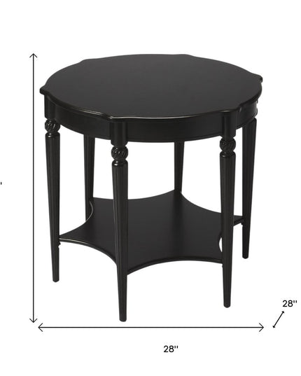 28" Brown Wood Round Coffee Table With Shelf