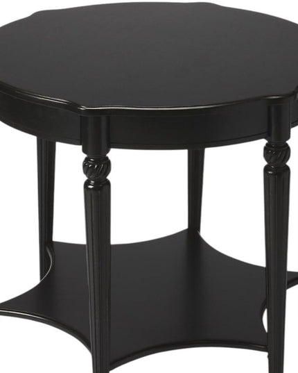 28" Brown Wood Round Coffee Table With Shelf