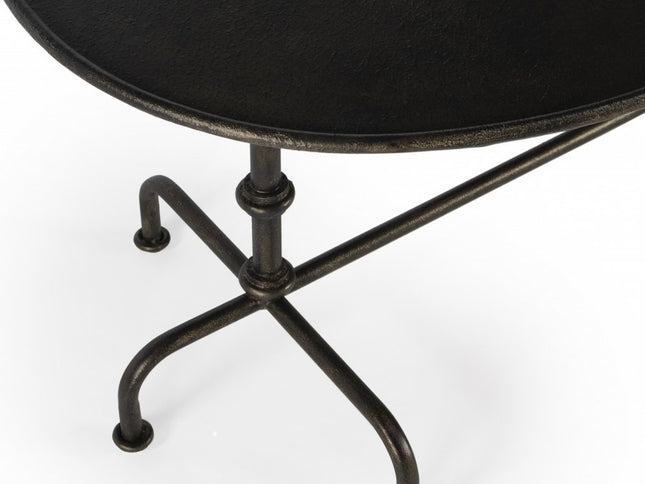 38" Silver Aluminum Oval Coffee Table