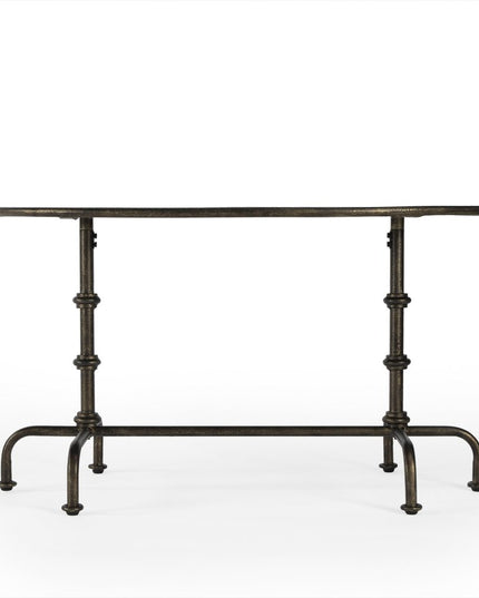 38" Silver Aluminum Oval Coffee Table