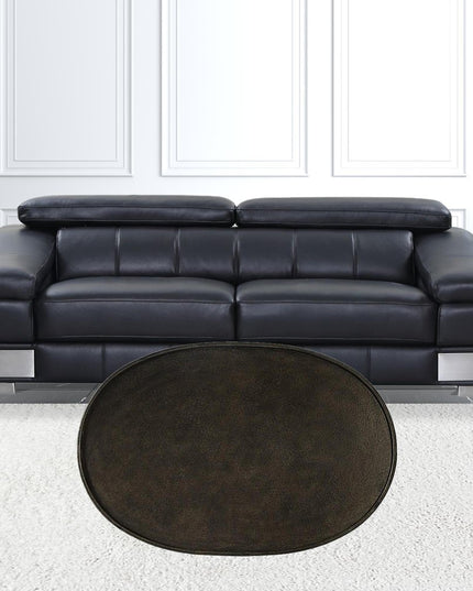 38" Silver Aluminum Oval Coffee Table