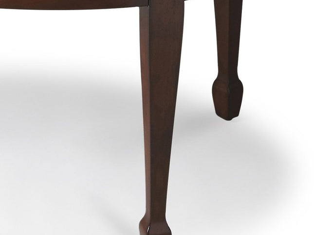 38" Brown and Dark Brown Wood Oval Coffee Table