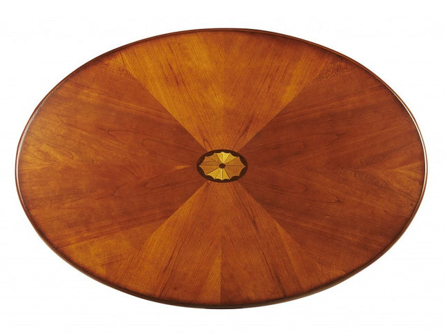 38" Brown Wood Oval Coffee Table
