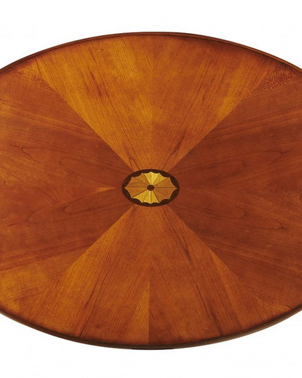 38" Brown Wood Oval Coffee Table