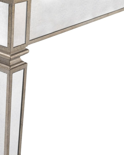 36" Brown and Silver Wood Coffee Table