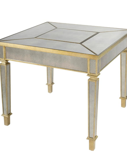 36" Brown and Silver Wood Coffee Table