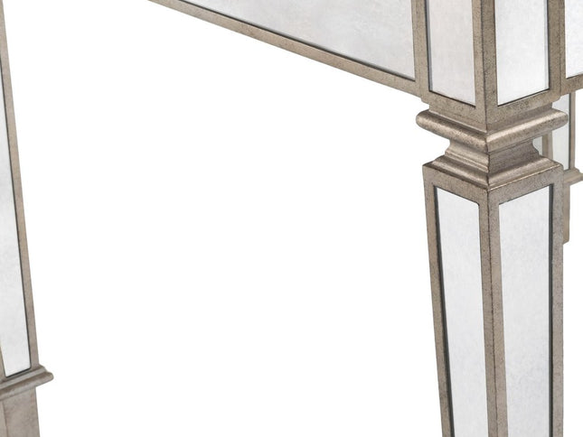 36" Brown and Silver Wood Coffee Table