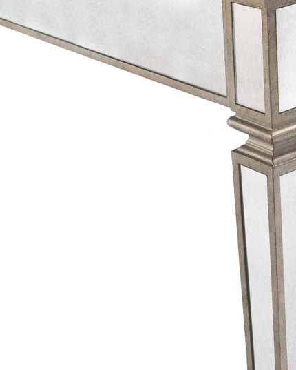 36" Brown and Silver Wood Coffee Table